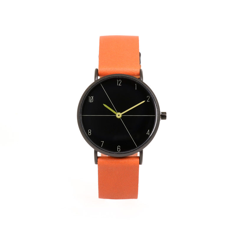 Montre orange / noir mat 90's