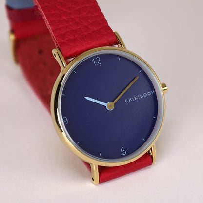 Montre fushia / bleu 90's