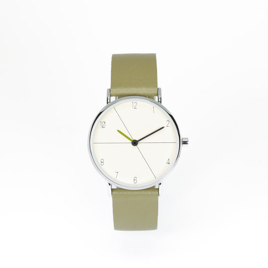 Khaki / white watch