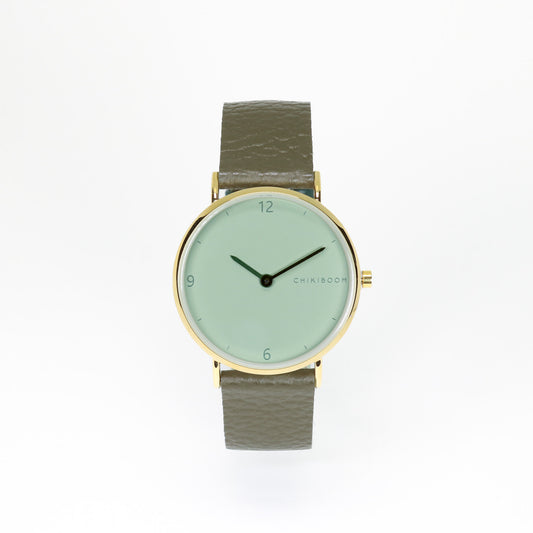 Green / sage and gold watch