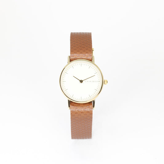 Textured Brown / cream women's watch