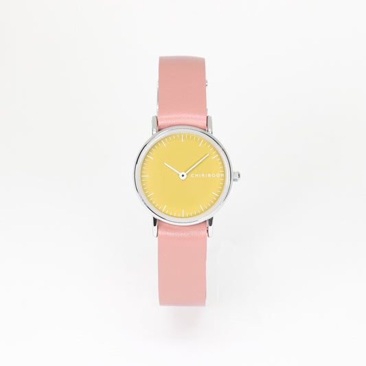 Terracotta / yellow women's watch