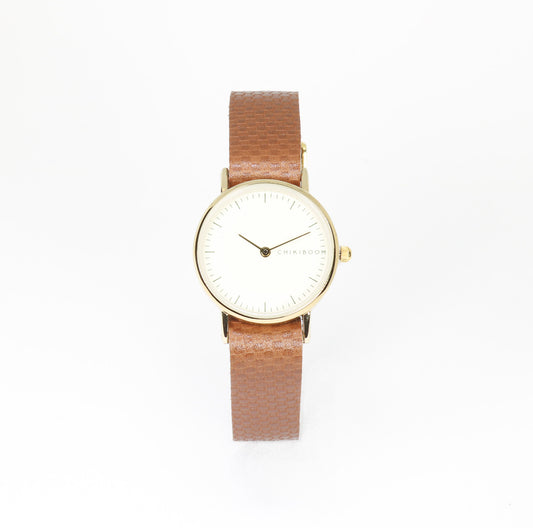 Brown / cream and gold women's watch