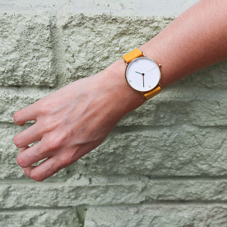 Montre jaune blanc et or Chikiboom