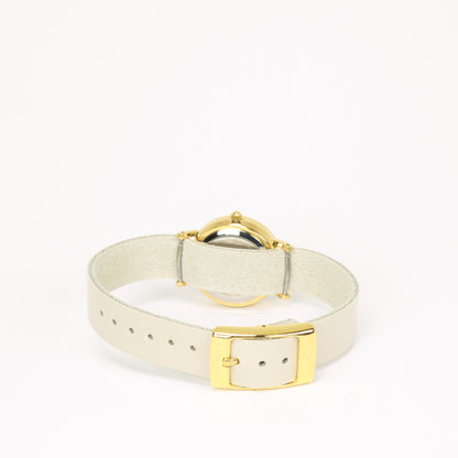 Shiny beige / taupe and gold women's watch