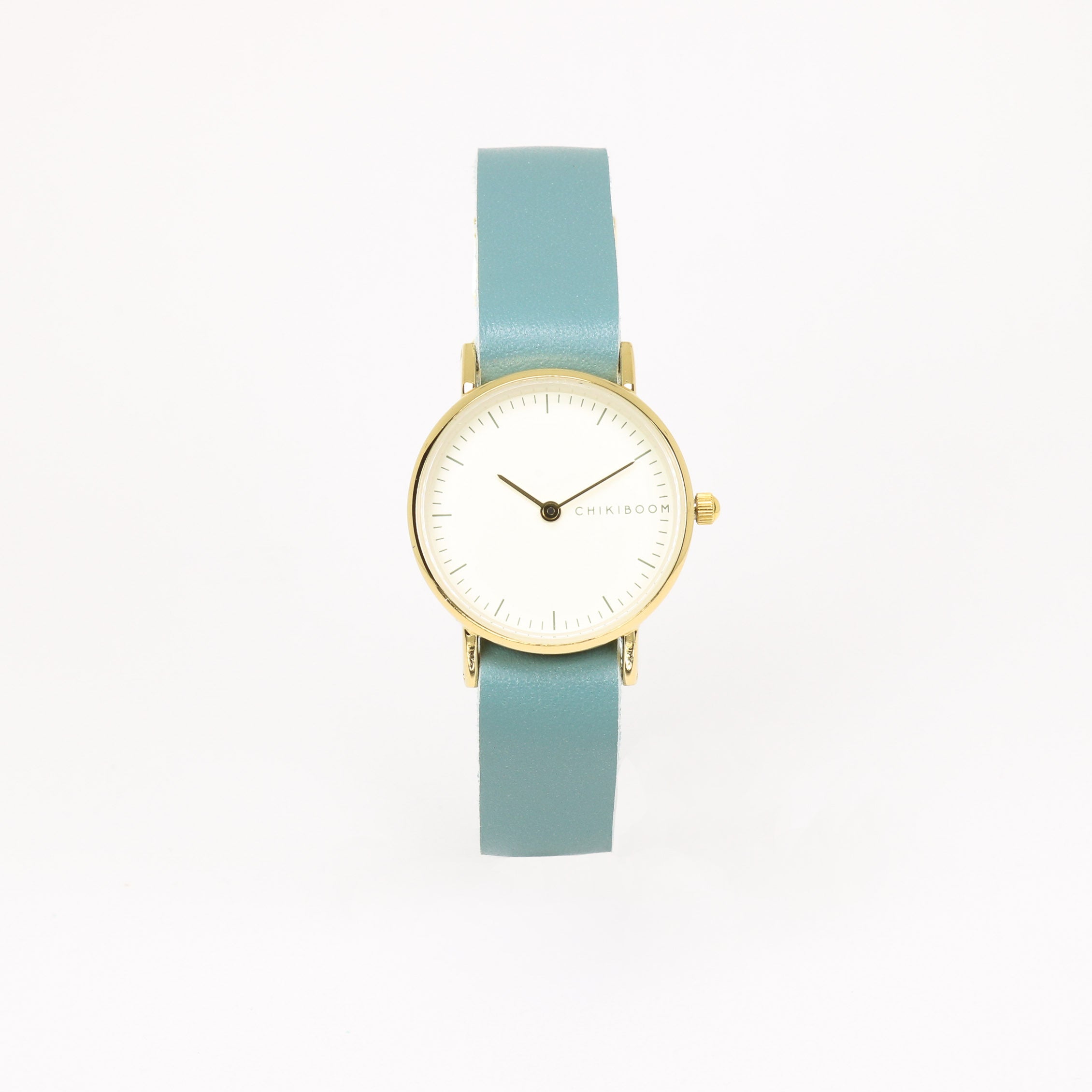 Montre femme turquoise cr me et or Chikiboom