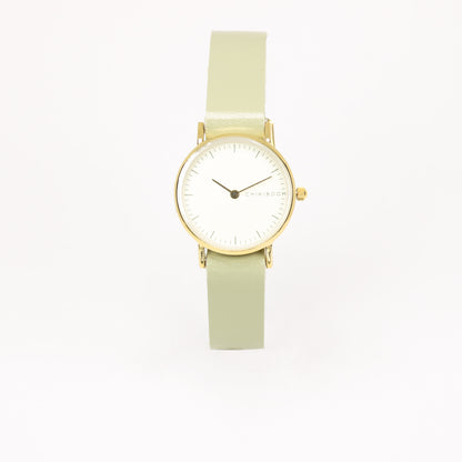 Pale green / cream and gold women's watch