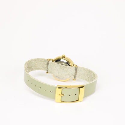 Pale green / cream and gold women's watch