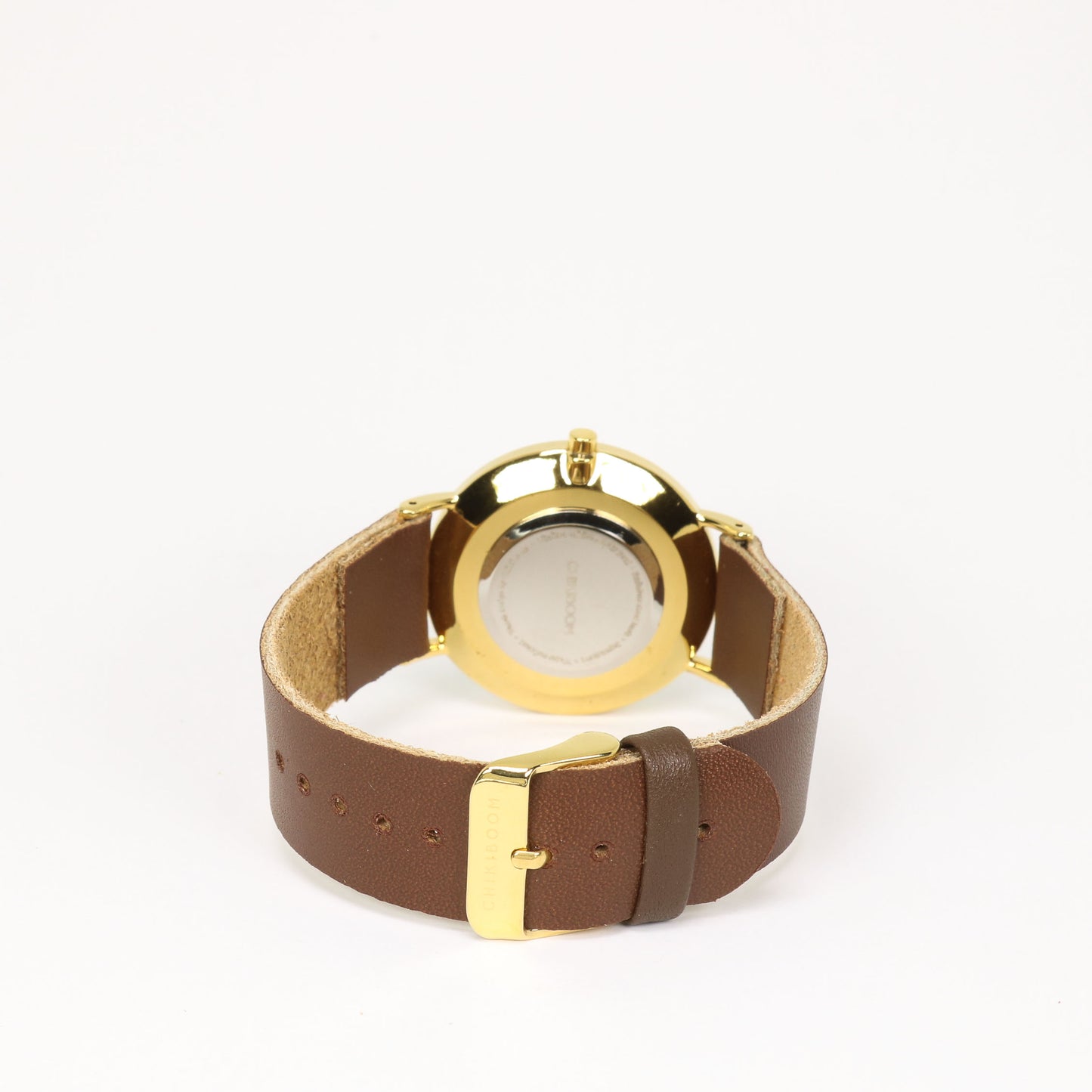 Dark brown / white and gold watch