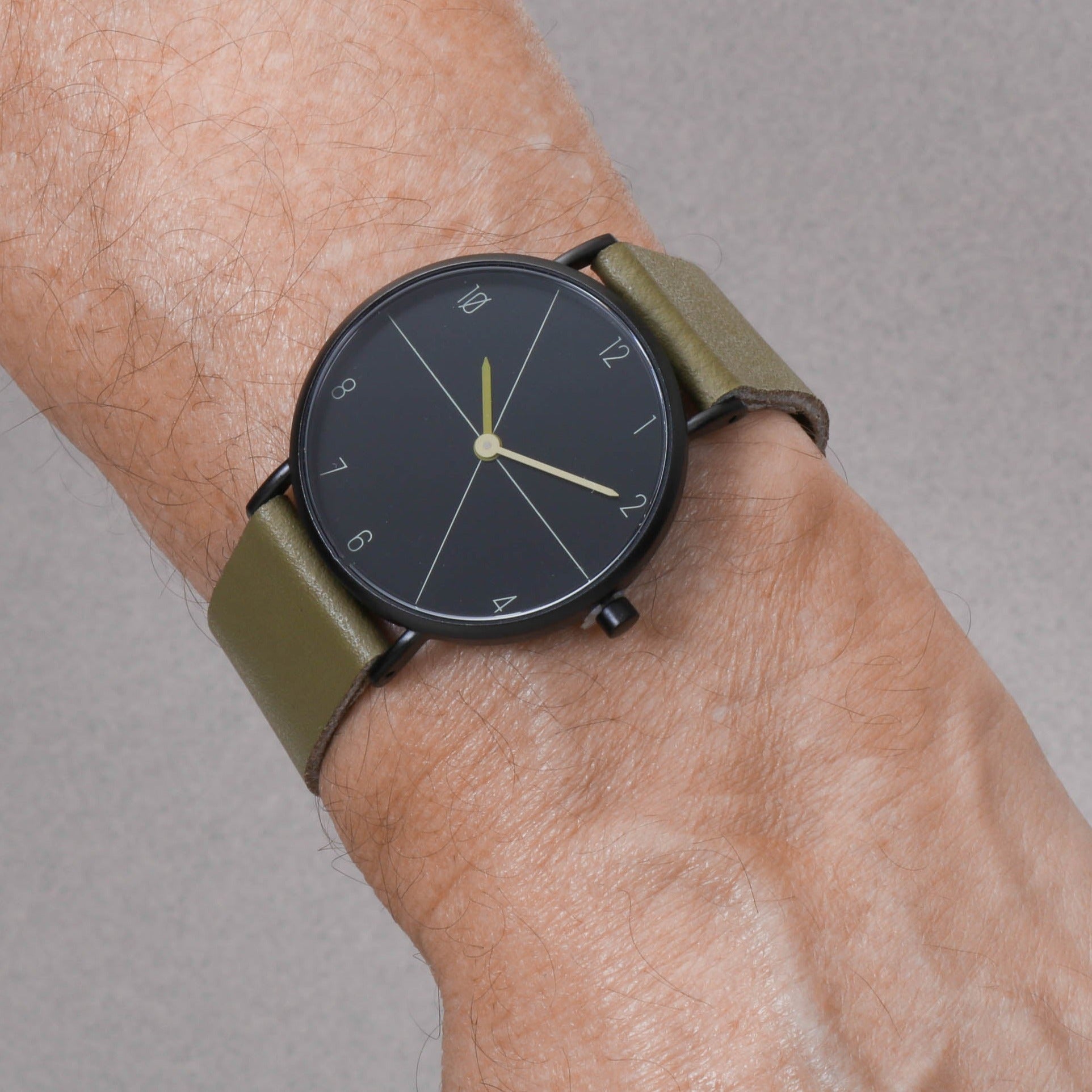 Khaki matte black watch