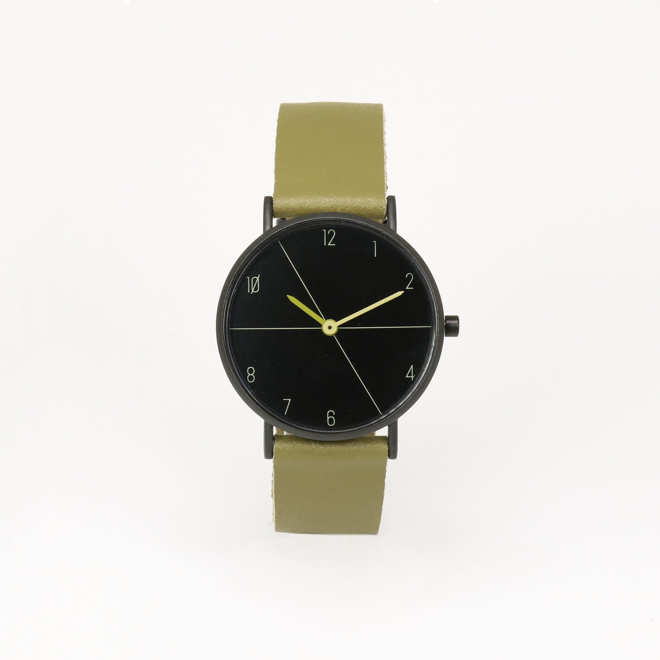 Khaki matte black watch