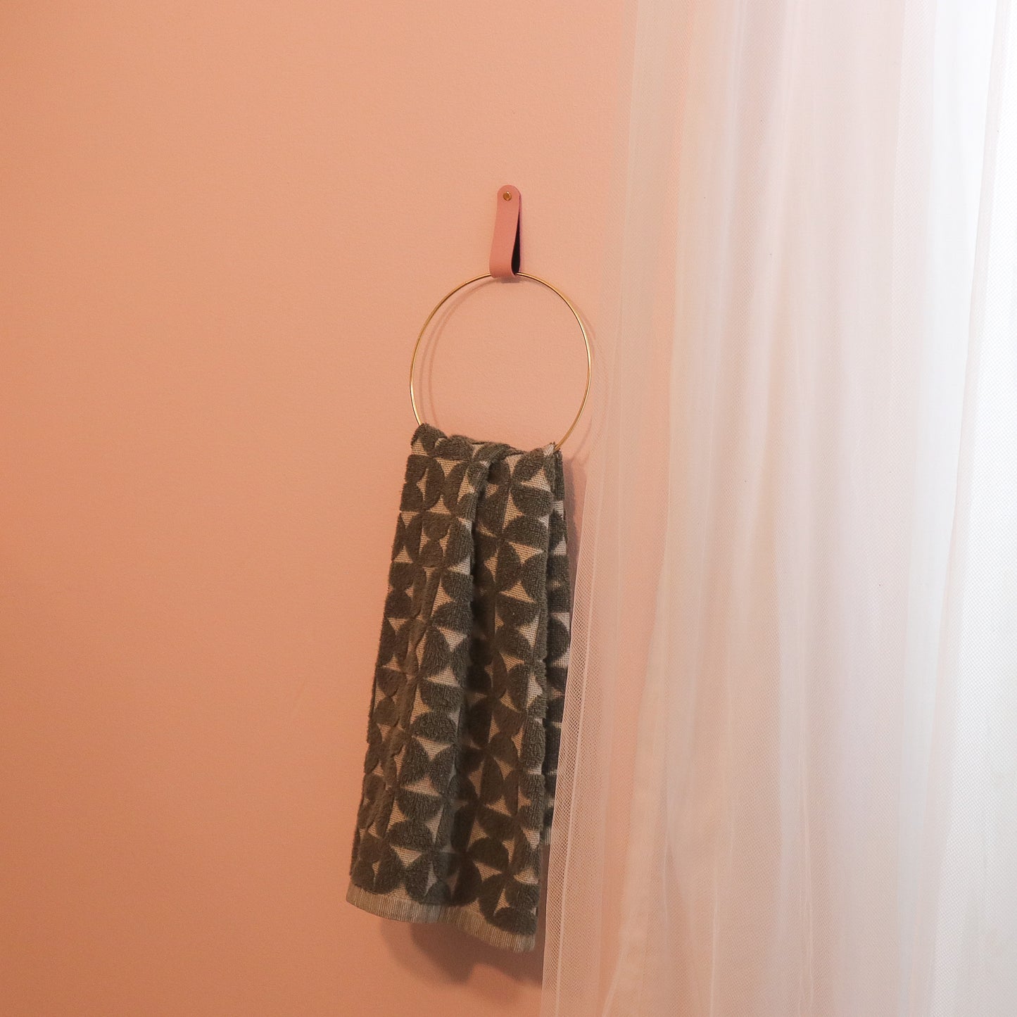 Pink towel holder